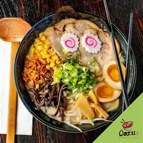 Oozu ramen - Oozu Ramen is an authentic, Japanese restaurant. Most entrees contain a bowl of noodles, sliced meat, and vegetables - all served in a steaming hot broth of your choice (Tonkotsu, Shoyu, or Miso). This gourmet ramen is a must-have for any student looking for a delicious, warm meal to satisfy their cravings. Oozu Ramen offers pickup or …